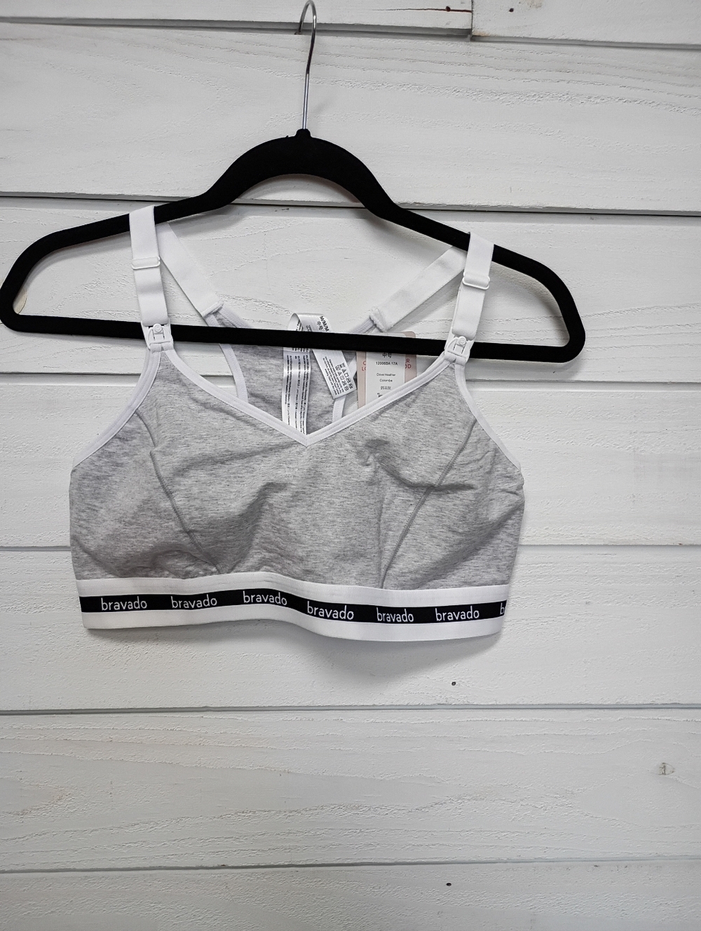 Bravado Grey Cotton Nursing Bralette